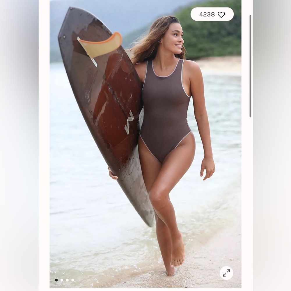 Free People swim It’s now cool the contour bodysuit one piece - rust bikini - Picture 7 of 8